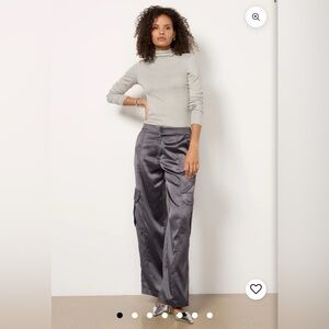 Sanctuary Elite Cargo Satin Pants, Size 24, Gunmetal, Like New